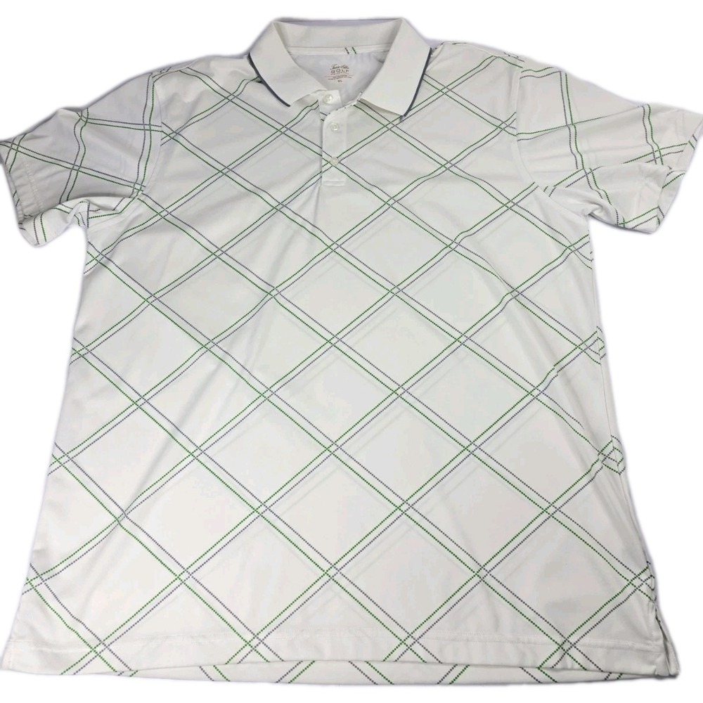 Men's XL Shirt Tasso Elba Golf Performance Polo Stripe Polyester Summer Gaming